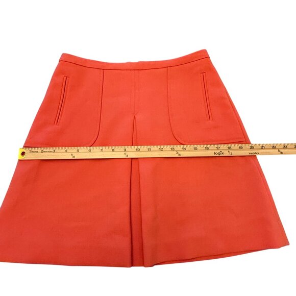 Maeve Womens Coral A-Line Mini Skirt W/ Front Pockets & Back Zip‎ Closure Size 6 - Picture 7 of 12